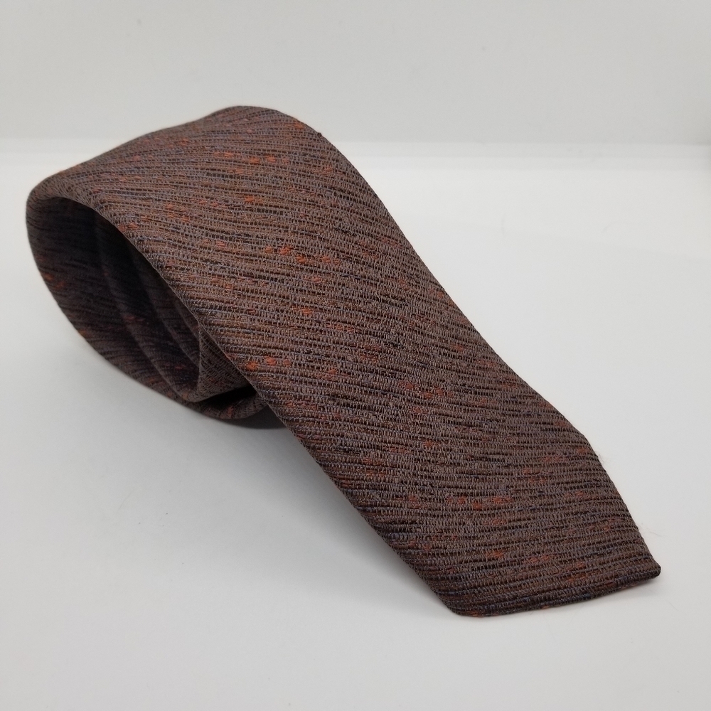 Austin Manor textured tie copper coral blue 3.25 in wide 57.5 in long